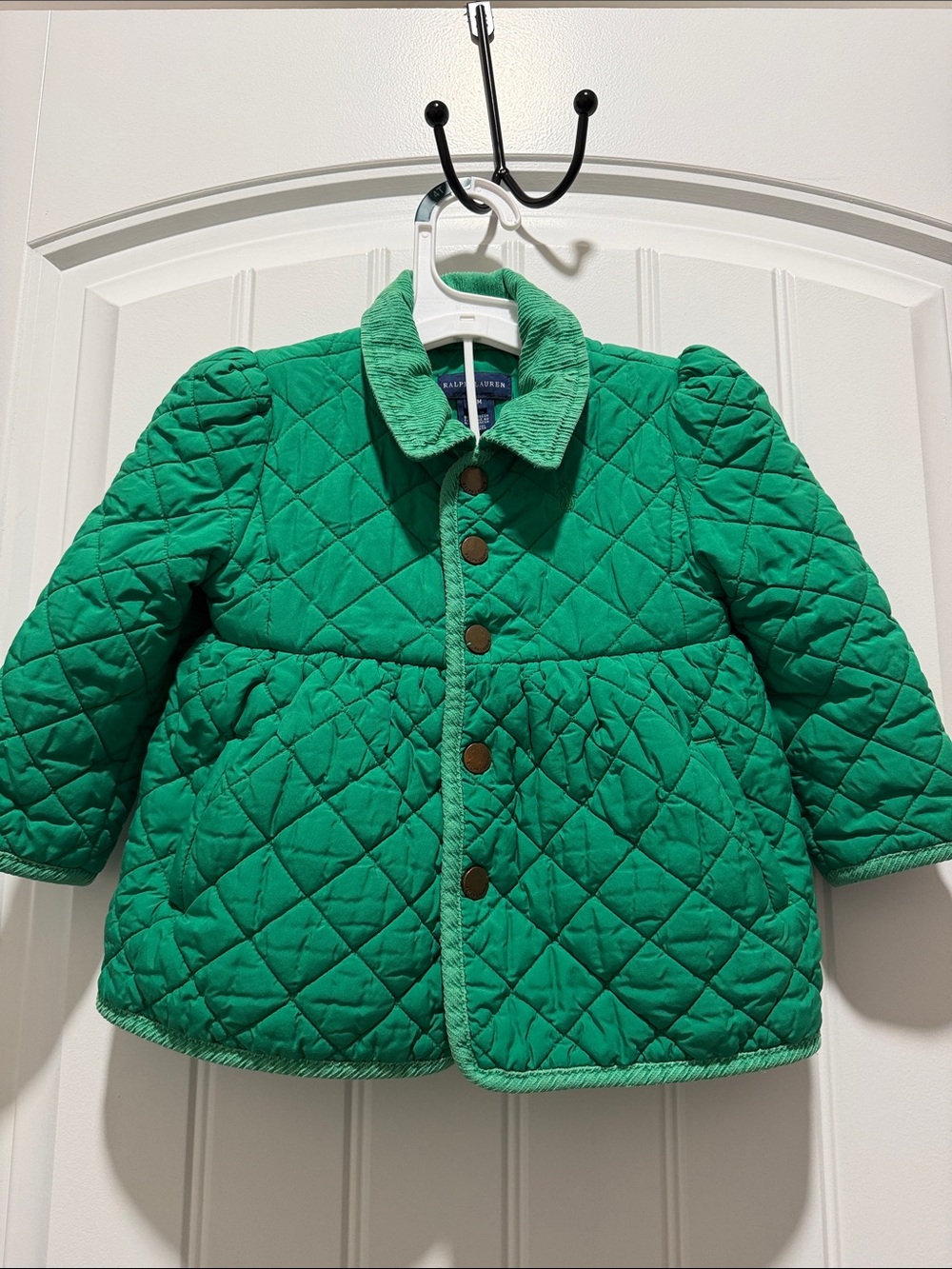 Ralph Lauren Girls' Quilted Emerald Green Puffer Jacket